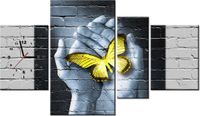 70CM 120CM OBRAZ 4 ELEM ŻÓŁTY MOTYL ŚCIENNY