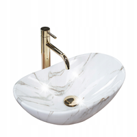 Umywalka Nablatowa Owalna Marmurowa Ceramiczna REA Royal Mini Aiax Shiny