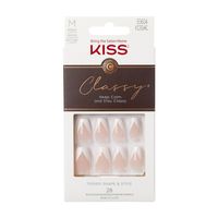 KISS szt.pazn.na klej Classy Nails, Silk Dress, White, Medium Coffin
