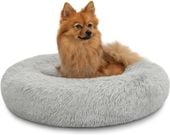 Legowisko donut dla psa kota 60 cm puszyste miękkie szare