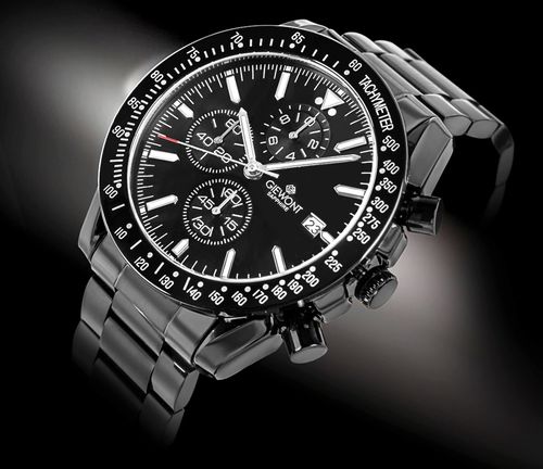 zegarek męski giewont chronograph sapphire czarny gw8720-b1 na Arena.pl