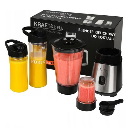 Blender Kielichowy do Koktajli 1500W Zestaw Butelki Bidon Mix&Go Kraft&Dele na Arena.pl