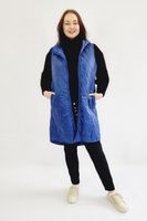 Kamizelka Pikowana Długa Plus Size Granatowa 46