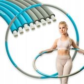 DrFit Hula Hop klasyczne składane odchudzające ø 100 cm szaro-niebieskie