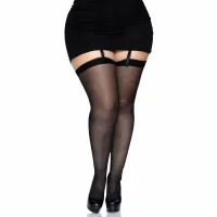 leg avenue pończochy czarny szwem tył plus size 100% nylon