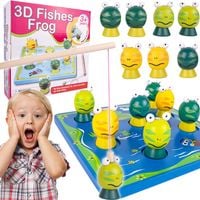 Gra Łowienie Żabek Rybek Drewniana na Magnes