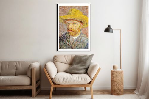 Plakat 40x60cm Self-Portrait with a Straw Hat, Van Gogh Vintage na Arena.pl