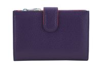 Skórzany portfel damski z ochroną RFID - Fioletowy