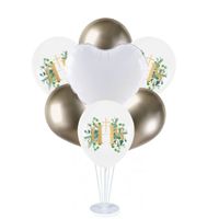 Zestaw balonów na stojaku Komunia Święta IHS serce dekoracja komunijna