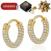 ZŁOTE KOLCZYKI DAMSKIE 585 Z KRYSZTAŁAMI SWAROVSKI GRAWER PREZENT DLA