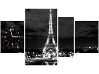 70CM 120CM OBRAZ 4 ELEM WIEŻA EIFFLA BLACKANDWHITE ŚCIENNY