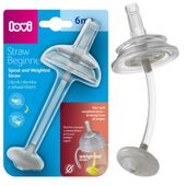 LOVI Ustnik i słomka z odważnikiem do pierwszego kubka Straw Beginner beż