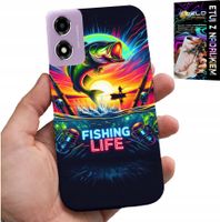 ETUI DO MOTOROLA MOTO E14 - WZORY WĘDKARSKIE RYBY POŁÓW WĘDKA PLECKI