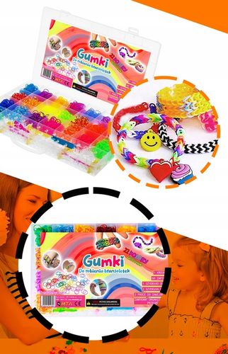 GUMKI DO ROBIENIA BRANSOLETEK DUŻY ZESTAW 6800 ELEMENTÓW XXL DLA DZIECKA na Arena.pl