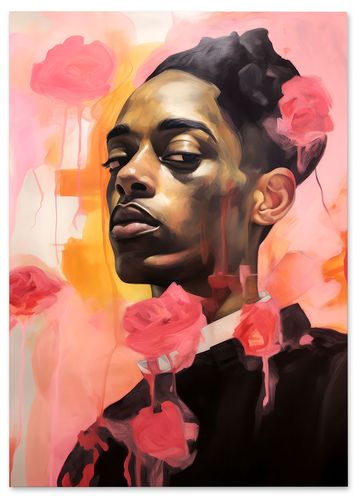 Plakat portret różowe kolory 29,7x42 cm A3 na Arena.pl