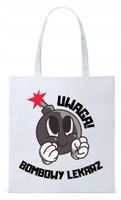 Dla Doktora Lekarza Torba Eco Biała Shopper Z Nadrukiem Ze Zdjęciem