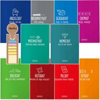 ZESTAW 10 ZESZYTÓW PRZEDMIOTOWYCH ZE ŚCIĄGĄ 60k A5 klasa 7-8 + ZAKŁADKA