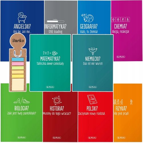 ZESTAW 10 ZESZYTÓW PRZEDMIOTOWYCH ZE ŚCIĄGĄ 60k A5 klasa 7-8 + ZAKŁADKA na Arena.pl