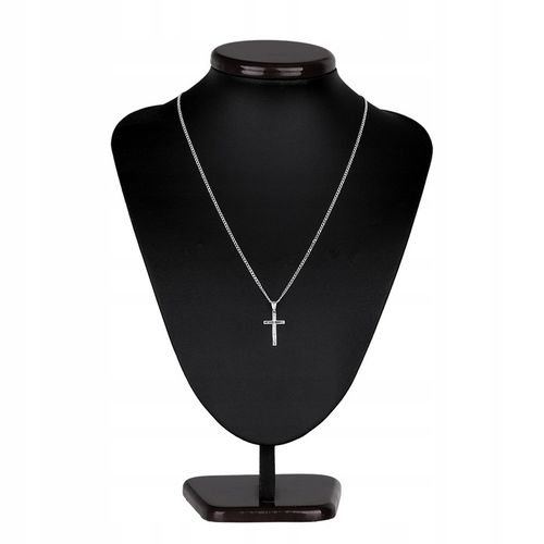 ŁAŃCUSZEK SREBRNY 925 KRZYŻYK D580 KOMUNIA 45CM na Arena.pl