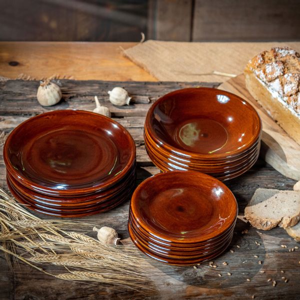 Kadax Talerz Obiadowy Głęboki Kamionka 23cm 4szt zdjęcie 2