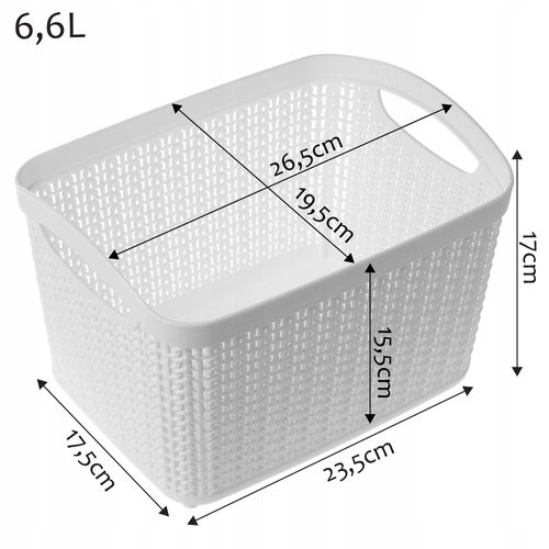 Pojemnik Pudełko 6,6L Organizer Kosz Biały 2szt na Arena.pl