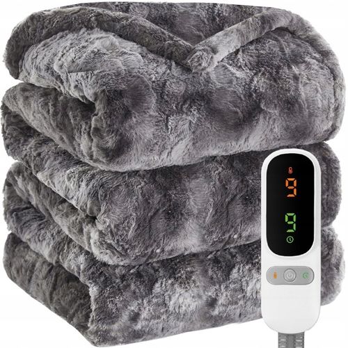 DUŻY GRUBY koc elektryczny POLAROWY mata grzewcza PILOT LCD 160 WAT +Timer na Arena.pl