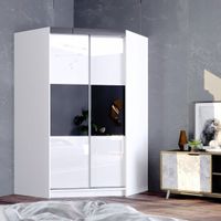 Szafa NAROŻNA PARIS z drzwiami PRZESUWNYMI połysk