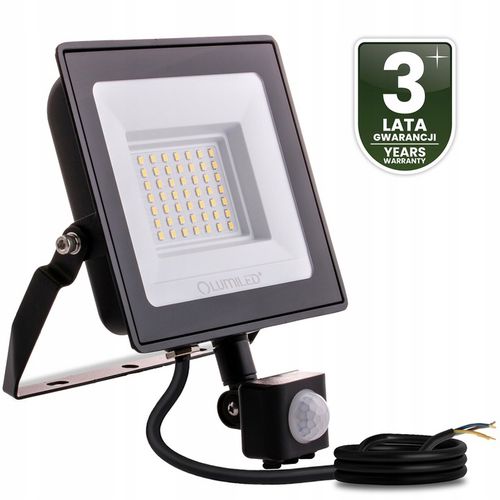 HALOGEN NAŚWIETLACZ LED 50W ZEWNĘTRZNY LAMPA Z CZUJNIKIEM RUCHU Garaż na Arena.pl