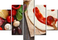 105CM 150CM OBRAZ 5 ELEM PIZZA DOMOWA DRUK