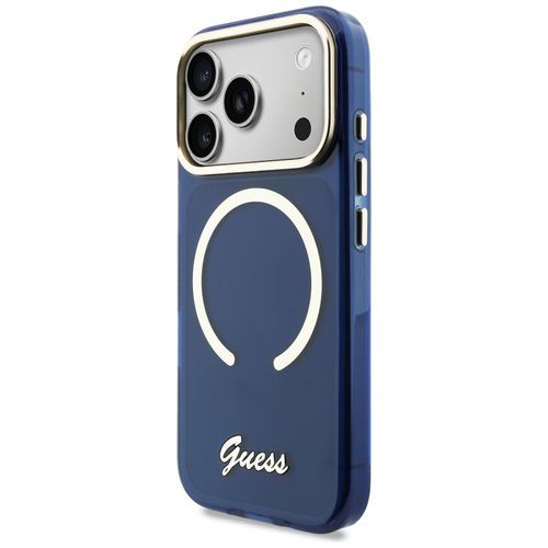 etui guess iml script metal magsafe do   iphone 17 pro max niebieski na Arena.pl