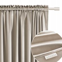 Zasłona gotowa welur welurowa velvet na taśmie żabki 140x260 Bianca beżowa