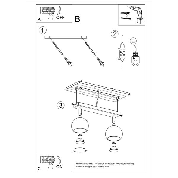 Plafon OCULARE 2 czarny zdjęcie 5