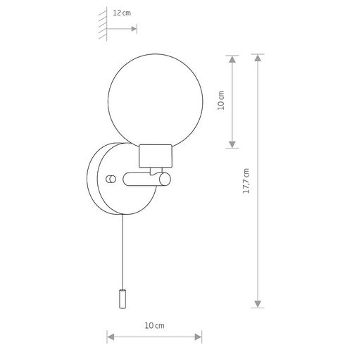 Okrągła lampa ścienna Simi 8052 biały kinkiet z włącznikiem kula na Arena.pl