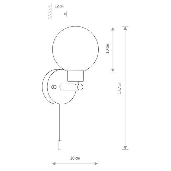 Okrągła lampa ścienna Simi 8052 biały kinkiet z włącznikiem kula zdjęcie 3