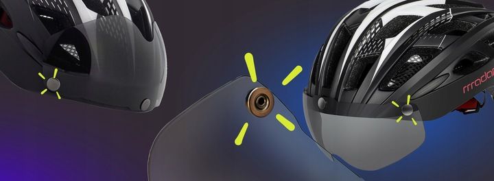 Kask rowerowy z szybą HT19 - madani zdjęcie 3