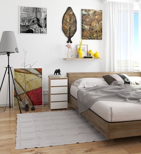 Komoda CL4 40 cm 4 szuflady - dąb sonoma - biały na Arena.pl