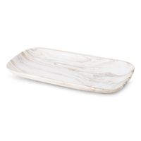 Patera dekoracyjna ceramiczna ASLI 30X16X3 biała + beżowa
