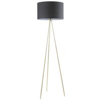 Podłogowa lampa z abażurem Cara A4001-BK Zumaline na trójnogu czarna