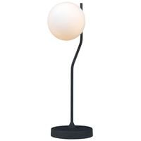 Stojąca LAMPKA biurkowa CARIMI TB-3300-1-BK Italux loftowa LAMPA stołowa szklana kula grafitowa biała