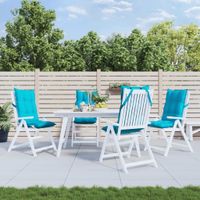 Poduszki na krzesła z wysokim oparciem, 4 szt., turkusowe