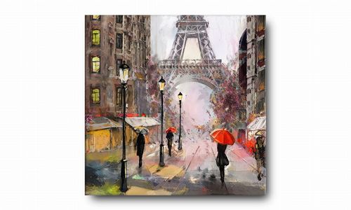 OBRAZ NA PŁÓTNIE 094 Spacer w Paryżu 40x40cm na Arena.pl