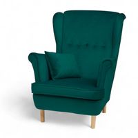 Turkusowy Fotel Uszak + Poduszka GRATIS