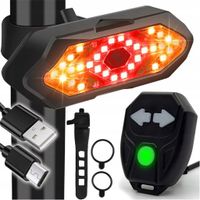 LAMPKA ROWEROWA LED TYŁ + KIERUNKOWSKAZ AKUMULATOR USB KIERUNKOWSKAZY