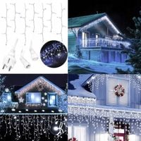 KURTYNA LED SOPLE 30m 600 LED BIAŁY ZIMNY FLASH IP44 LAMPKI ZEWNĘTRZNE