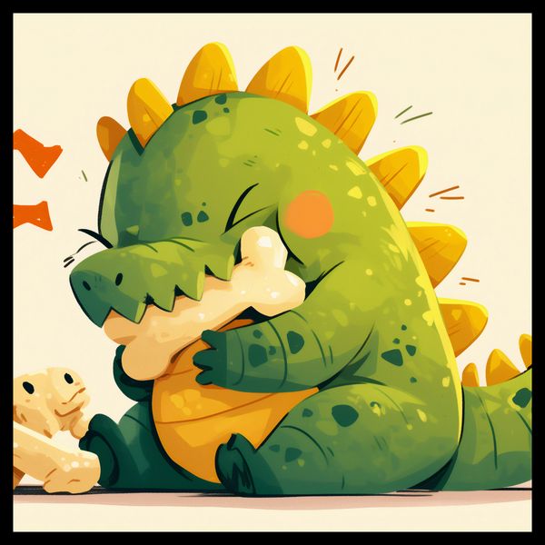 Plakat 60x60cm Uroczy Dinozaur zdjęcie 2