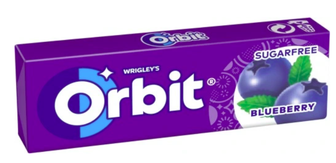 GUMA ORBIT DRAŻE 14G BLUEBERRY zdjęcie 1