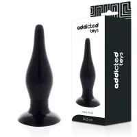 addicted toys korek silikonowy 14,5 cm czarny - elastyczny model tpr