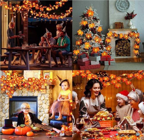 Girlanda Świetlna Led Liście Klonu Ciepłe Białe Św na Arena.pl