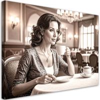 Obraz do salonu sypialni jadalni, Kobieta restauracja 120x80
