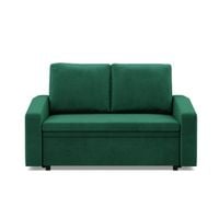 Sofa z funkcją spania, BLOM, velvet, 148x87x90 cm, butelkowa zieleń